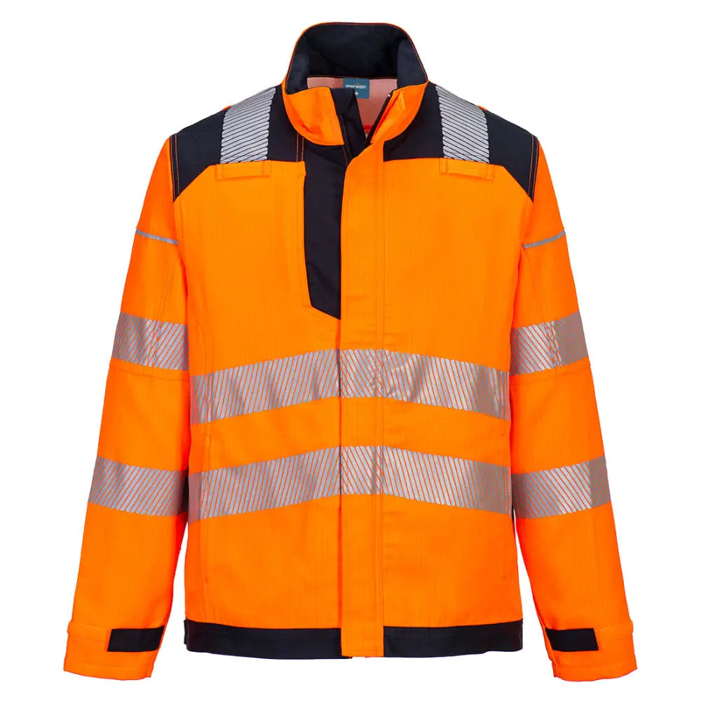 Portwest PW3 FR Modaflame HVO Arbetsjacka Stretch Klass 3 FR722 - Orange/Marinblå (ONR) / S