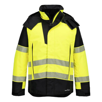 Portwest PW3 FR Modaflame Rain+ Hi-Vis Vinterjacka FR606 - Gul/Svart (YBR) / S