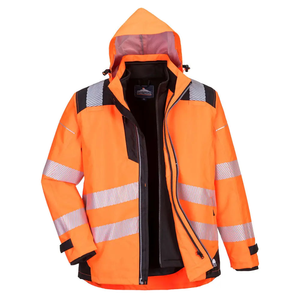 Portwest PW3 Hi-Vis 3-i-1 Jacka PW365 - Orange/Svart (OBR) / XS