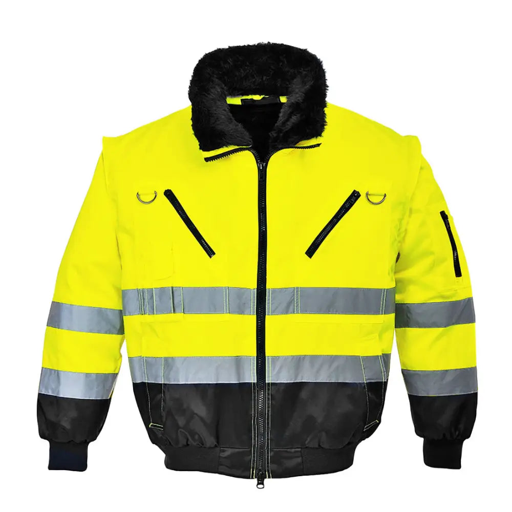 Portwest PW3 Hi-Vis 3-in-1 Pilot Jacka PJ50 - Gul/Svart (YBR) / S