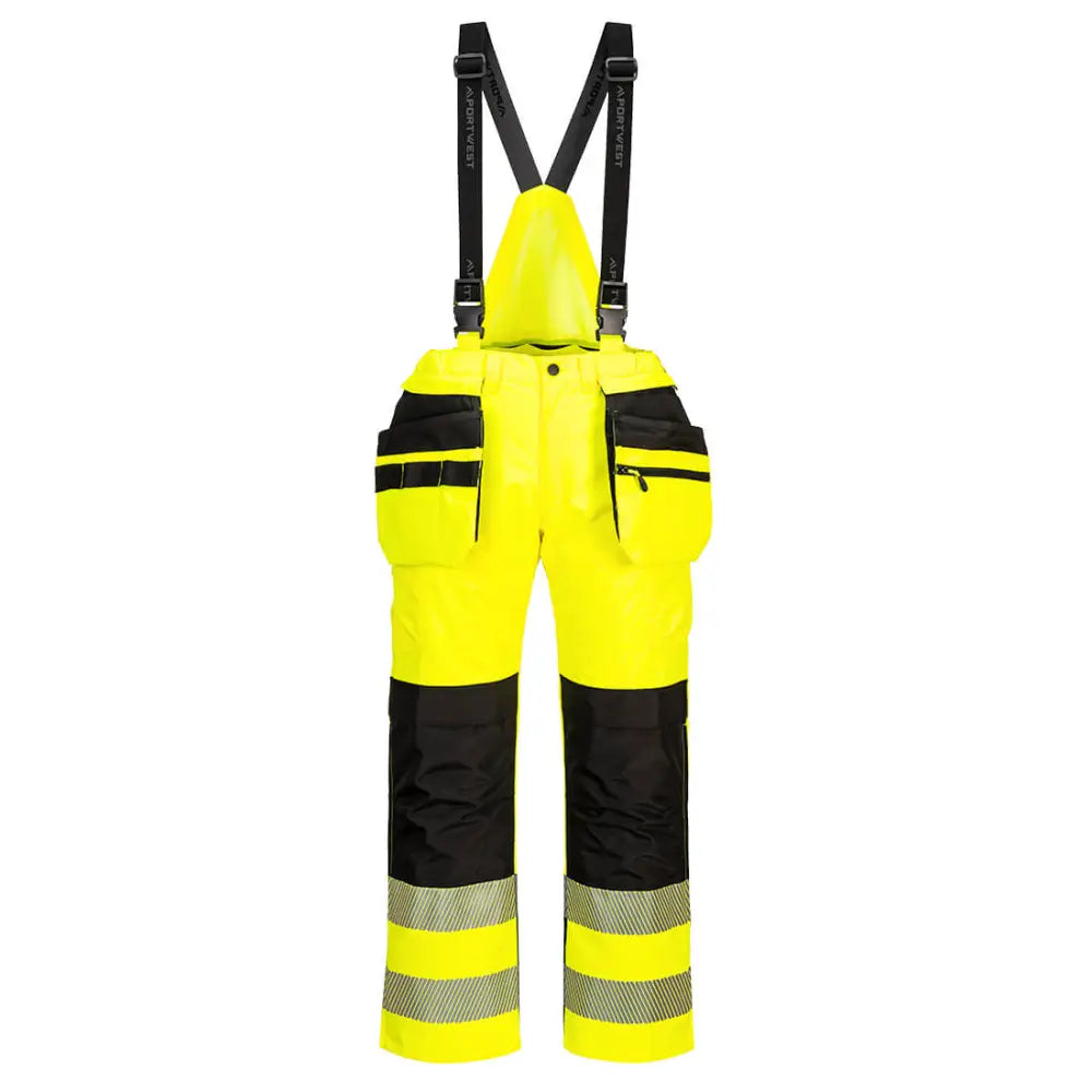 Portwest PW3 Hi-Vis arbetsbyxor Byxor PW356 - Gul/Svart (YBR) / S