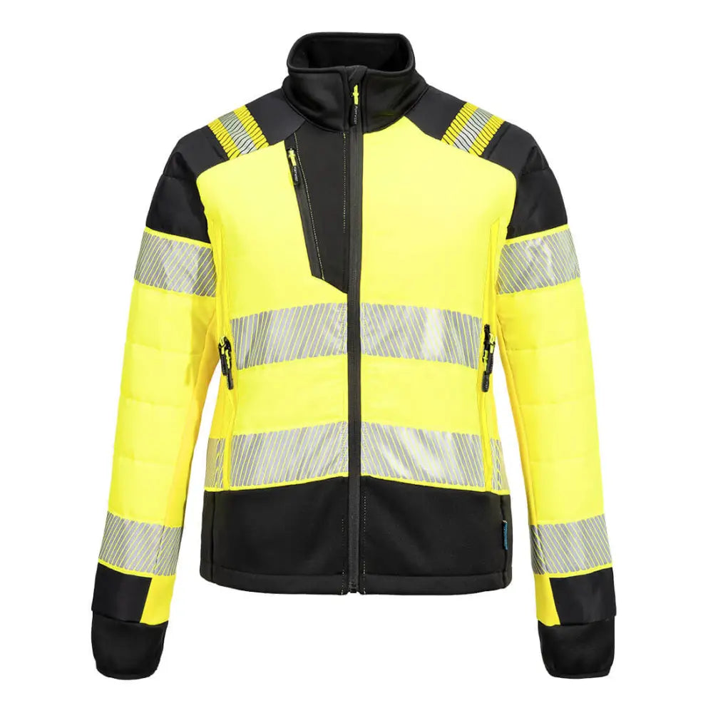 Portwest PW3 Hi-Vis Hybrid Baffle jacka för kvinnor T171 - Gul/Svart (YBR) / XS