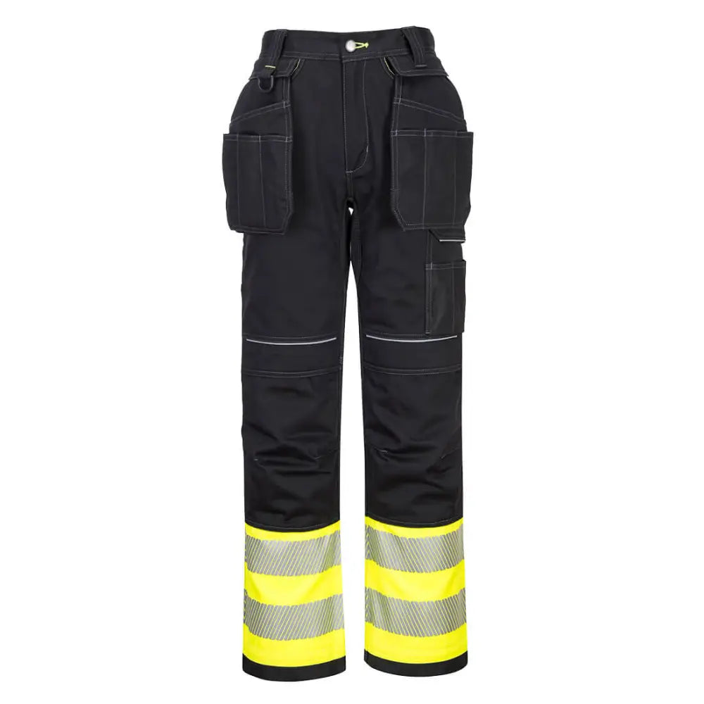 Portwest PW3 Hi-Vis Klass 1 Hölster Byxa PW307 - Gul/Svart (YBR) / 28