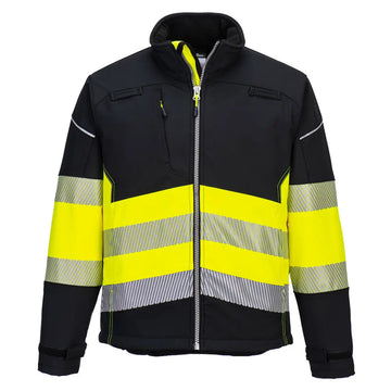 Portwest PW3 Hi-Vis Klass 1 Softshell Jacka (3L) PW375 - Svart/Gul (BKY) / XS