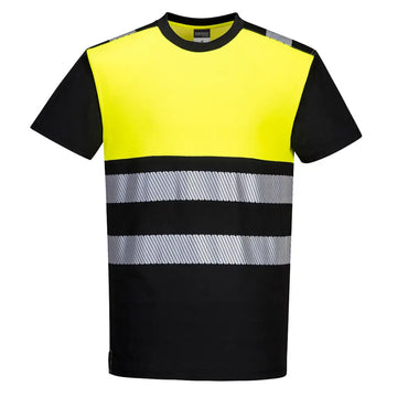 Portwest PW3 Hi-Vis Klass 1 T-Shirt PW311 - Svart/Gul (BKY) / XS