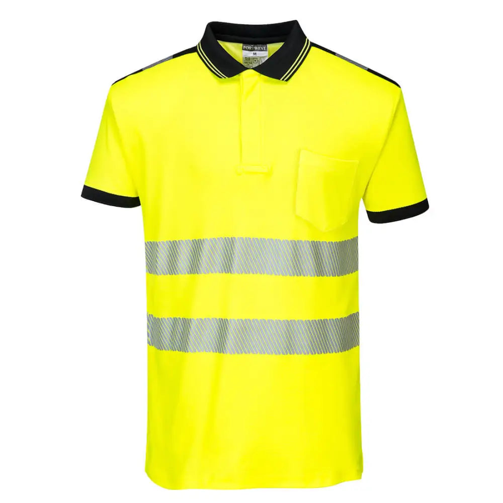 Portwest PW3 Hi-Vis Pikétröja S/S T180 - Gul/Svart (YBR) / XS