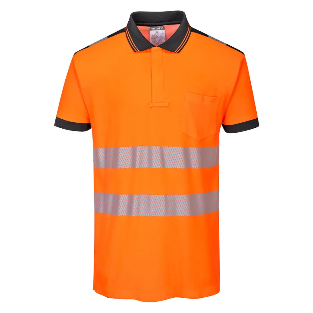Portwest PW3 Hi-Vis Pikétröja S/S T180 - Orange/Svart (OBR) / XS