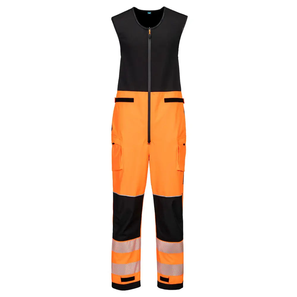Portwest PW3 Hi-Vis Regnsalopett (3L) T150 - Orange/Svart (OBR) / S