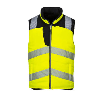 Portwest PW3 Hi-Vis Reversible Bodywarmer PW374 - Gul/Svart (YBR) / XS