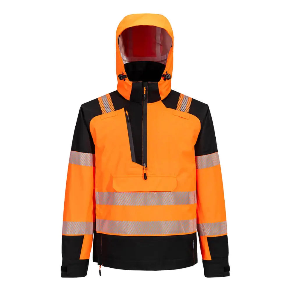 Portwest PW3 Hi-Vis skaljacka halv zip (3-lager) T161 - Orange/Svart (OBR) / S
