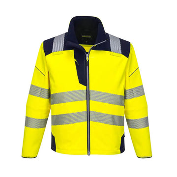Portwest PW3 Hi-Vis softshell Jacka T402 - Gul/Marinblå (YNR) / XS