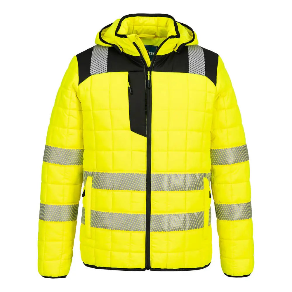 Portwest PW3 Hi-Vis Square Baffle Jacket T165 - Gul/Svart (YBR) / S