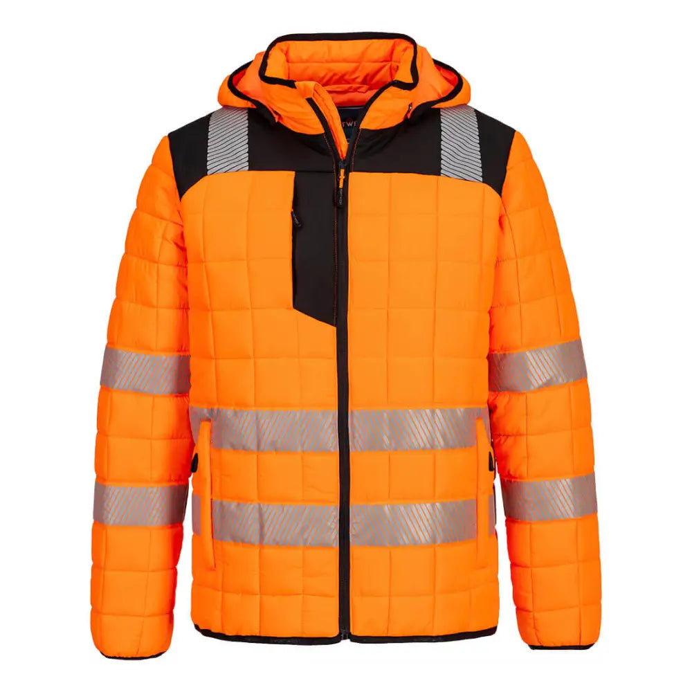 Portwest PW3 Hi-Vis Square Baffle Jacket T165 - Orange/Svart (OBR) / S