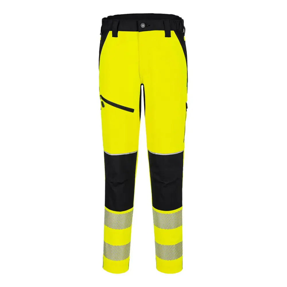 Portwest PW3 Hi-Vis Stretch byxor T140 - Gul/Svart (YBR) / S