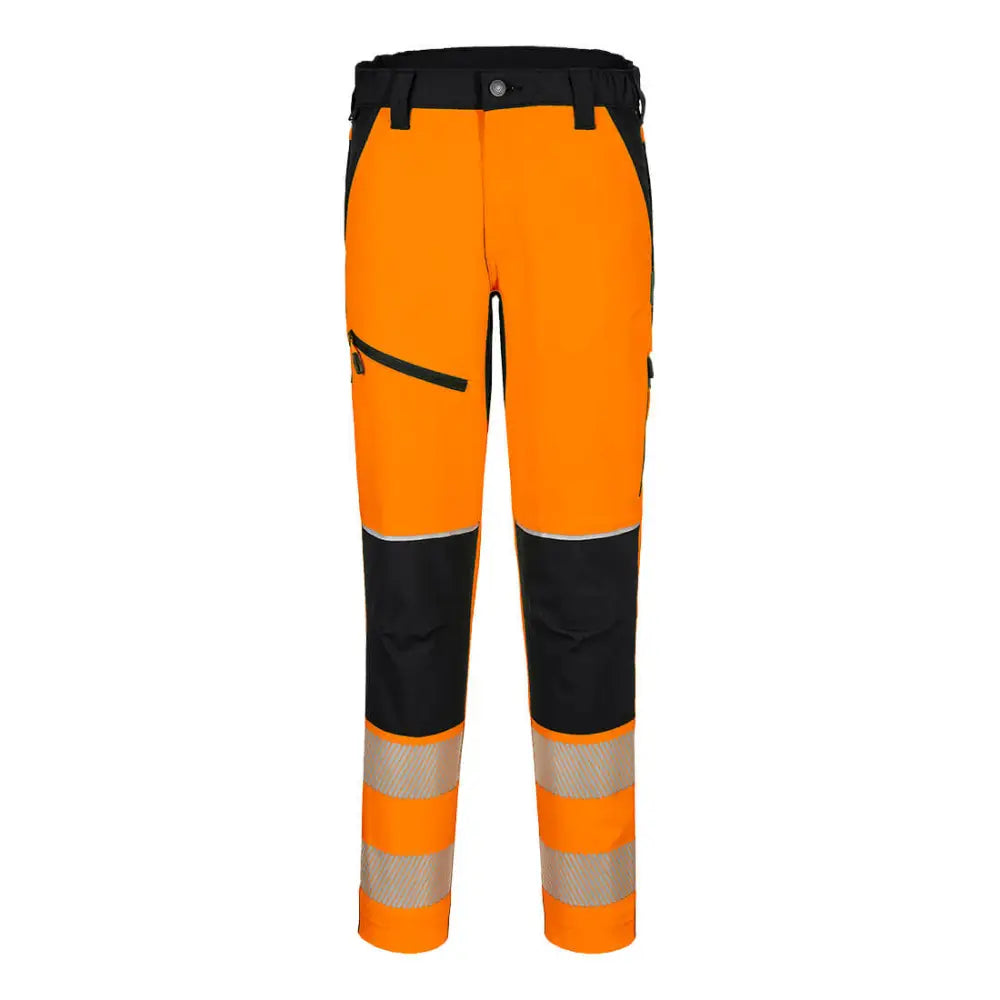 Portwest PW3 Hi-Vis Stretch byxor T140 - Orange/Svart (OBR) / S