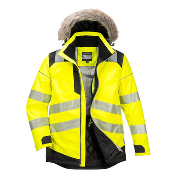 Portwest PW3 Hi-Vis Vinter Parkas Jacka PW369 - Gul/Svart (YBR) / S