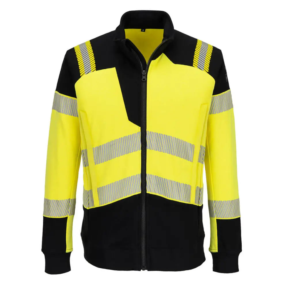 Portwest PW3 Modaflame Knit Hi-Vis FR Sweatshirt med hel dragkedja FR717 - Gul/Svart (YBR) / S