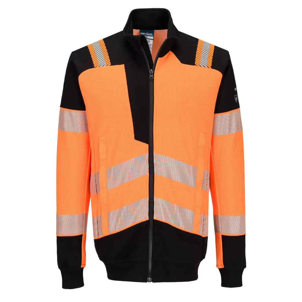 Portwest PW3 Modaflame Knit HVO FR-tröja med hel dragkedja FR756 - Orange/Svart (OBR) / S