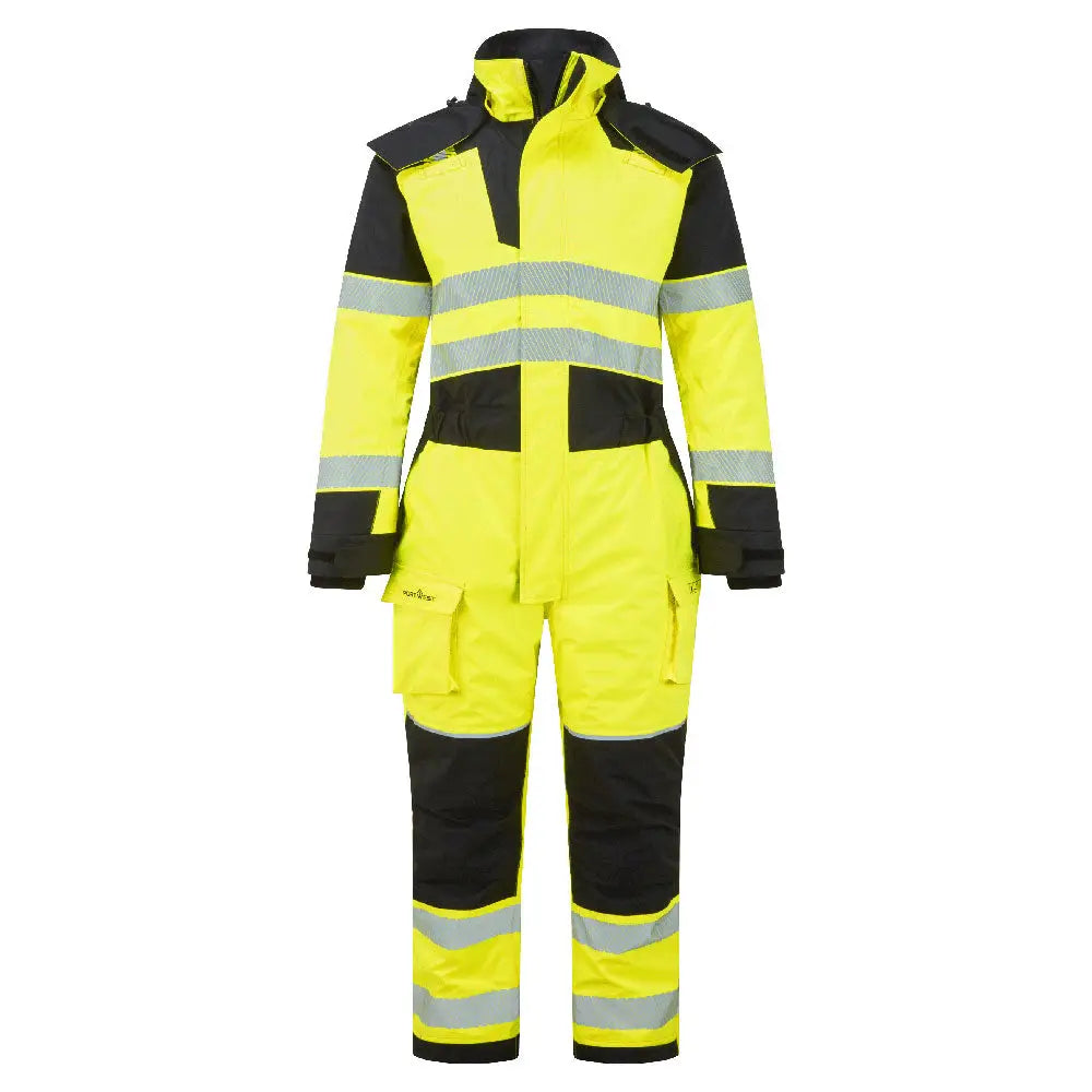 Portwest PW3 Modaflame Rain+ Hi-Vis Multi-Norm FR Vinteroverall FR516 - Gul/Svart (YBR) / S