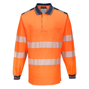 Portwest PW3 Varsel lång ärm polo L/S T184 - (ONR) / 4XL