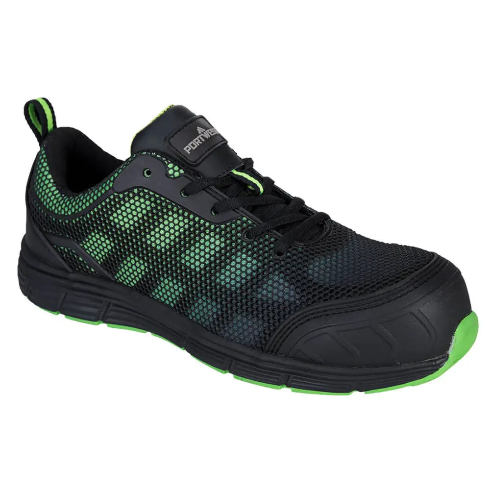 Portwest SE Product Name: Portwest Compositelite Ogwen Low Cut Trainer S1P - 36 / Svart/Grön