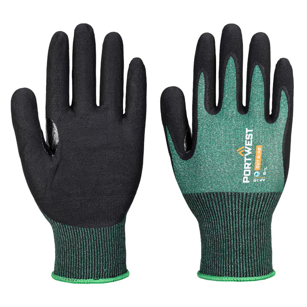 Portwest SG Cut B18 Eco Nitrilhandske (Pk12) AP15 - Grön/Svart (E8R) / XS