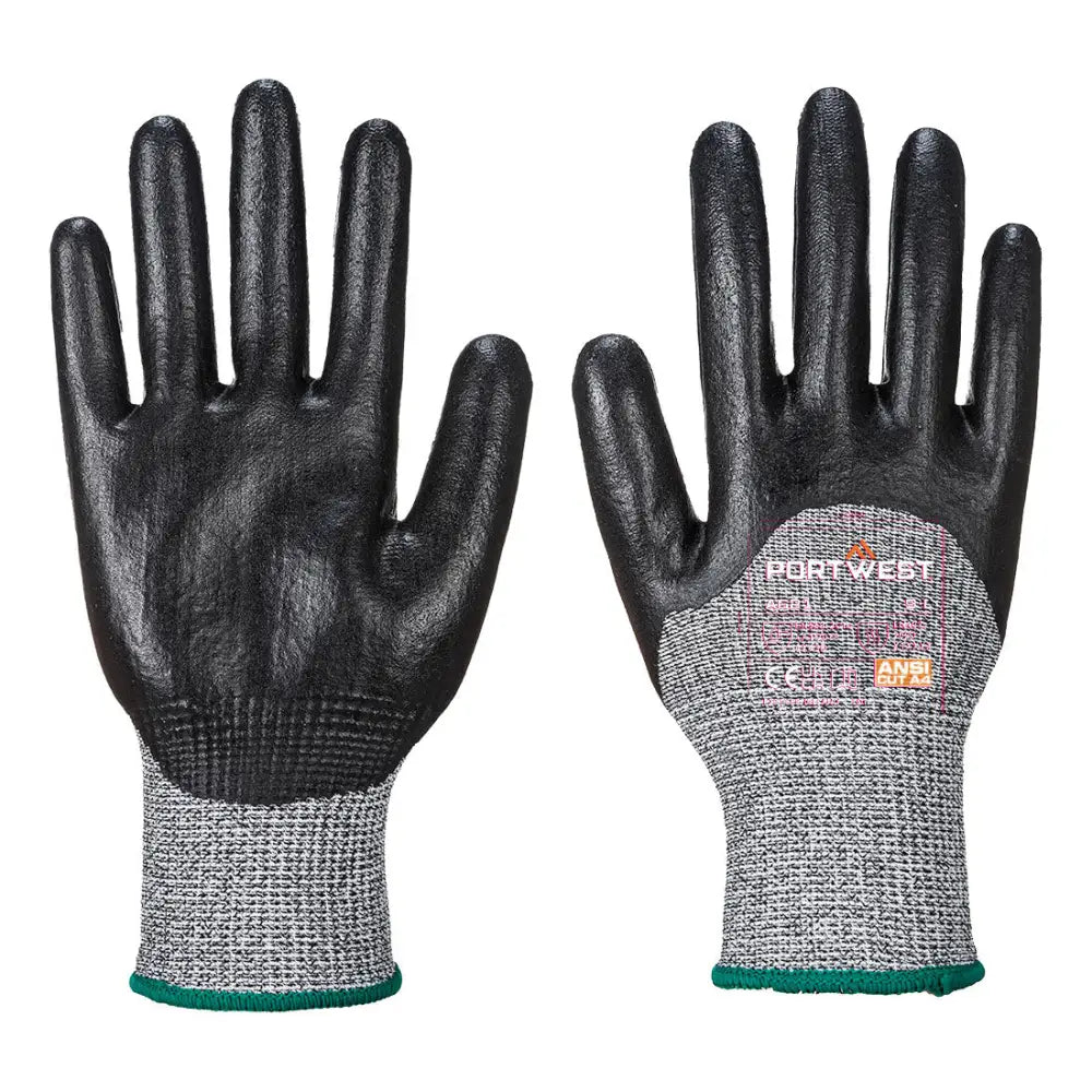 Portwest Skärskyddsklass 3/4 Nitril Foam Handske A621 - Svart (BKR) / S
