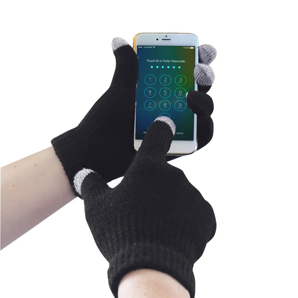 Portwest Touchscreen Stickad Handske GL16 - Svart (BKR) / L/XL