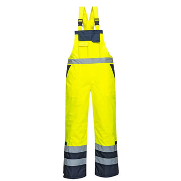 Portwest Tvåfärgad Hängselbyxa - Fodrad S489 - Gul: (YER) / XS