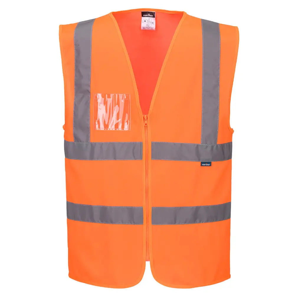 Portwest Väst med dragkedja band och stöd i högsynlighetsfärg C371 - Orange (ORR) / XS