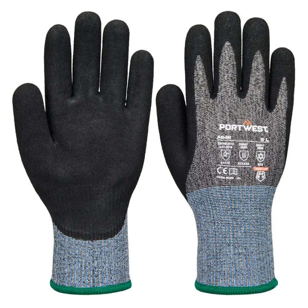 Portwest Vis-Tex Cut D13 Nitril handskar A646 - Svart (K8R) / S