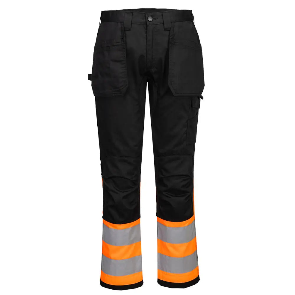 Portwest WX2 Eco Hi-Vis Hantverksbyxa Stretch Klass 1 CD858 - Orange/Svart (OBR) / 28