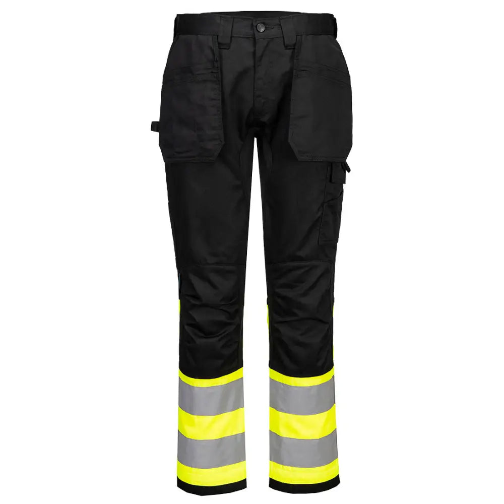 Portwest WX2 Eco Hi-Vis Hantverksbyxa Stretch Klass 1 CD858 - Gul/Svart (YBR) / 28