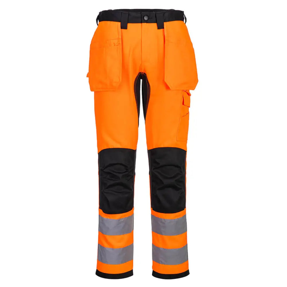 Portwest WX2 Eco Hi-Vis Hantverksbyxa Stretch Klass 2 CD889 - Orange/Svart (OBR) / 28