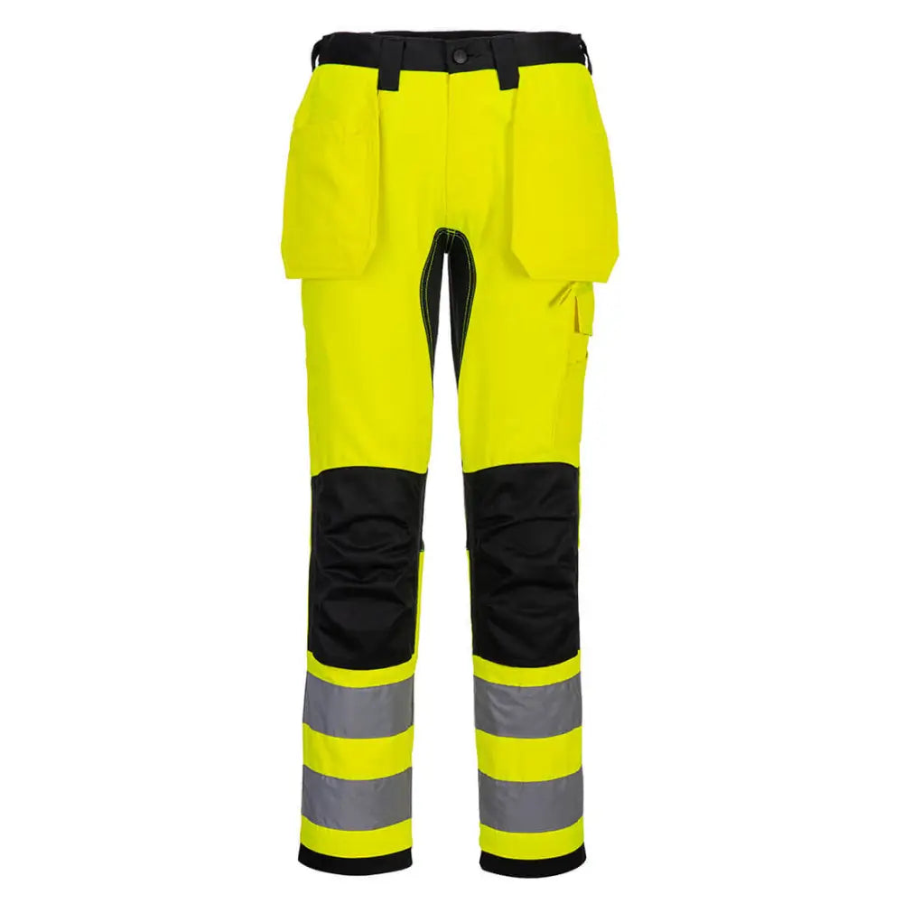 Portwest WX2 Eco Hi-Vis Hantverksbyxa Stretch Klass 2 CD889 - Gul/Svart (YBR) / 28