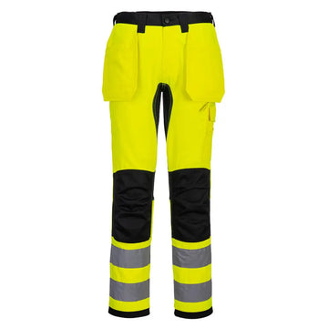Portwest WX2 Eco Hi-Vis Hantverksbyxa Stretch Klass 2 CD889 - Gul/Svart (YBR) / 28