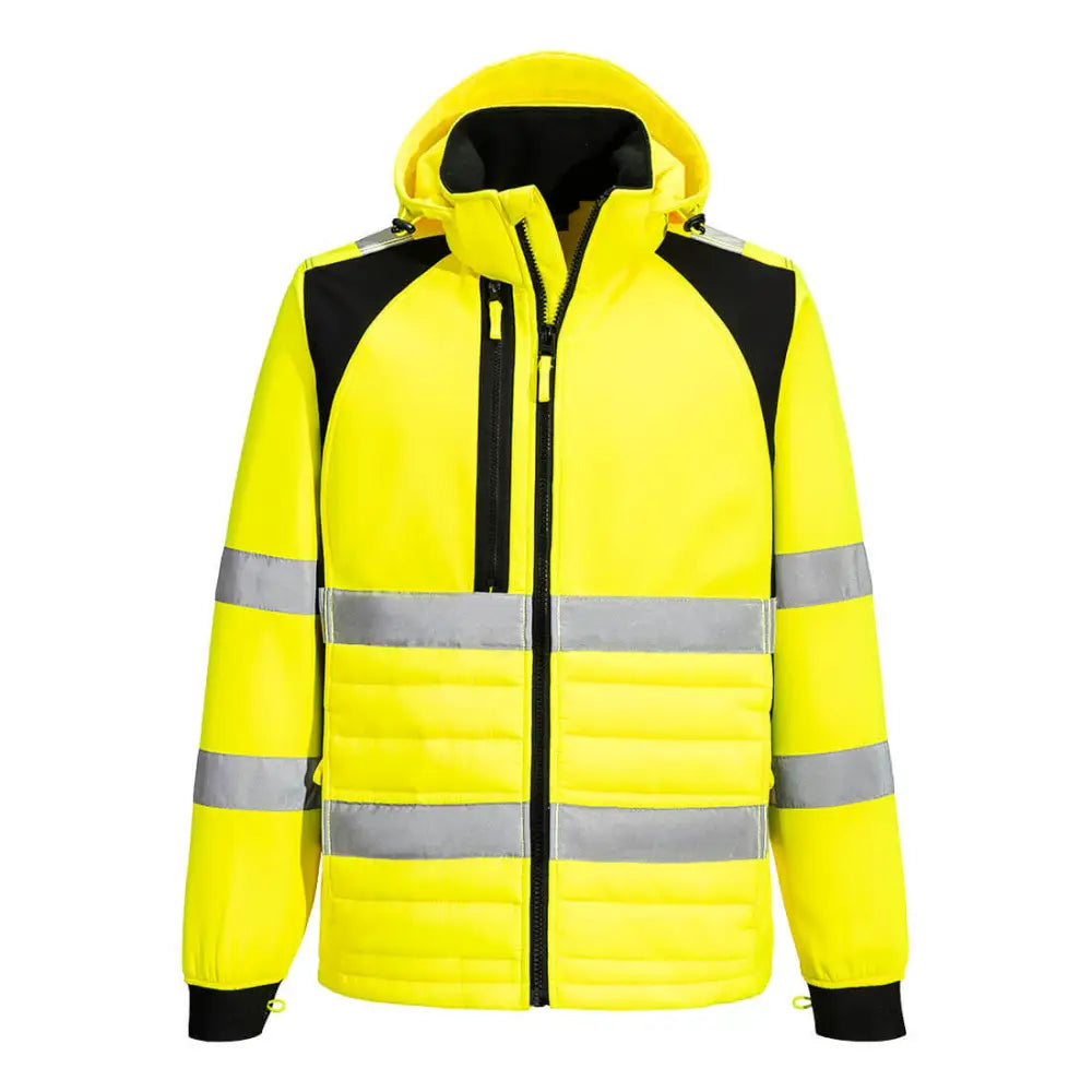 Portwest WX2 Eco Hi-Vis Hybridjacka Stretch Klass 3 CD863 - Gul/Svart (YBR) / S