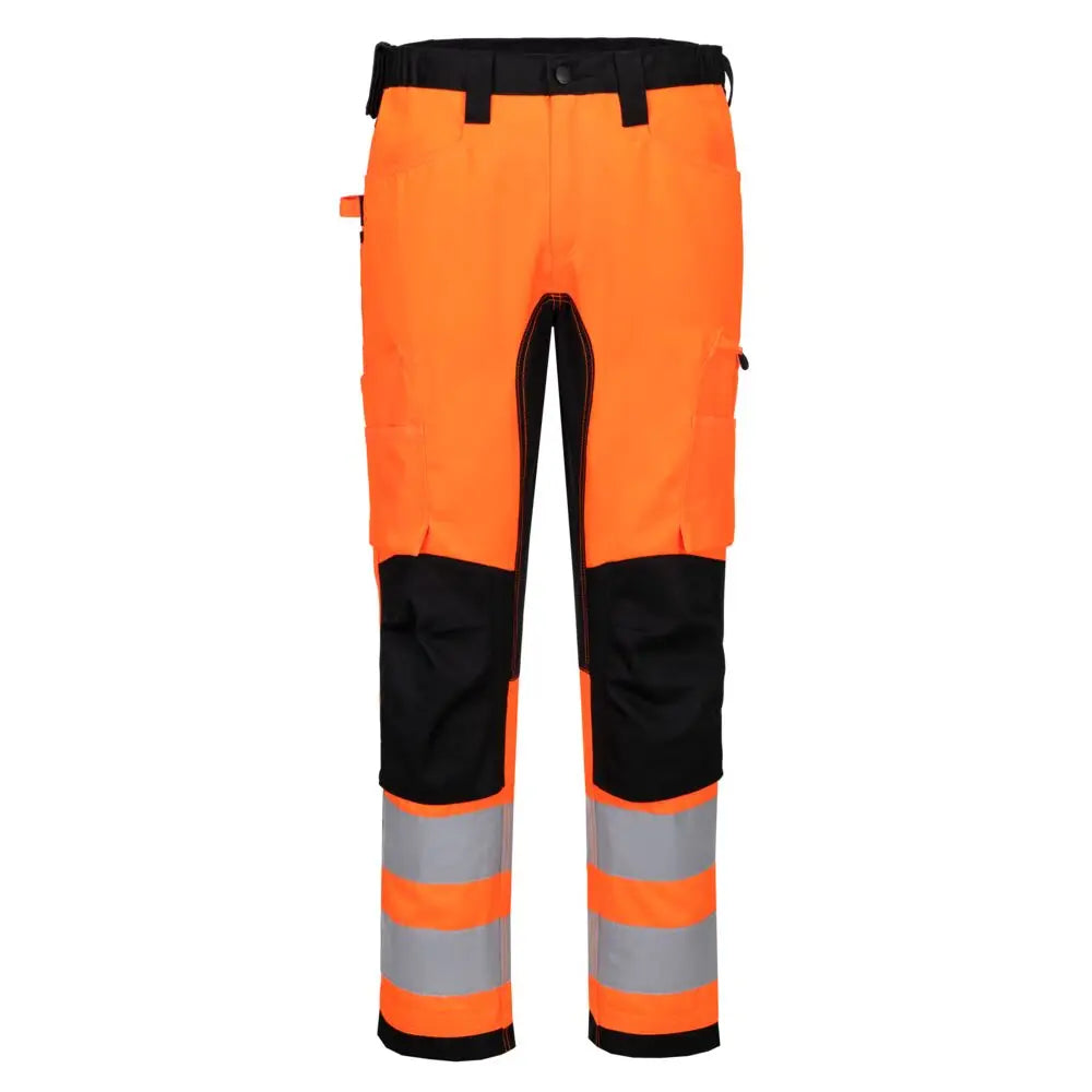 Portwest WX2 ECO Hi-Vis Stretch arbetsbyxa CD848 - Orange/Svart (OBR) / 28