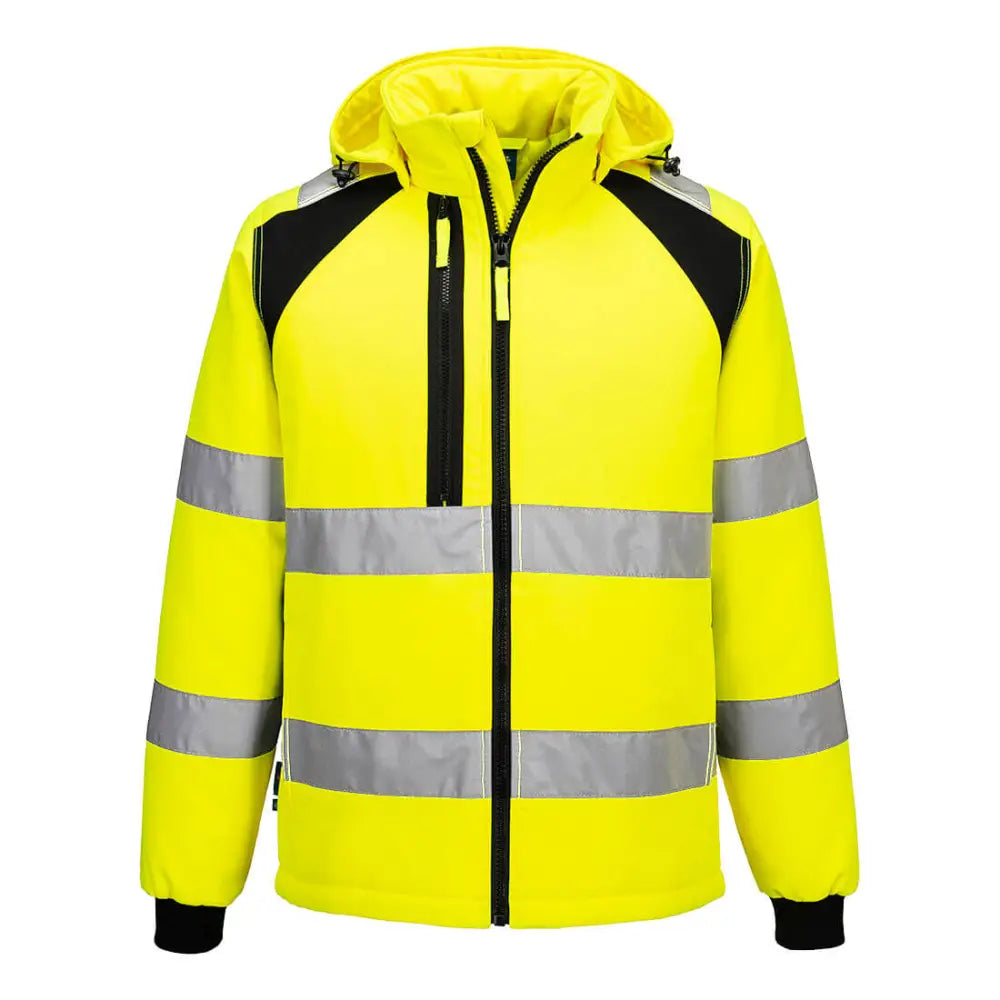 Portwest WX2 Hi-Vis vadderad softshelljacka (2L) CD809 - Gul/Svart (YBR) / S