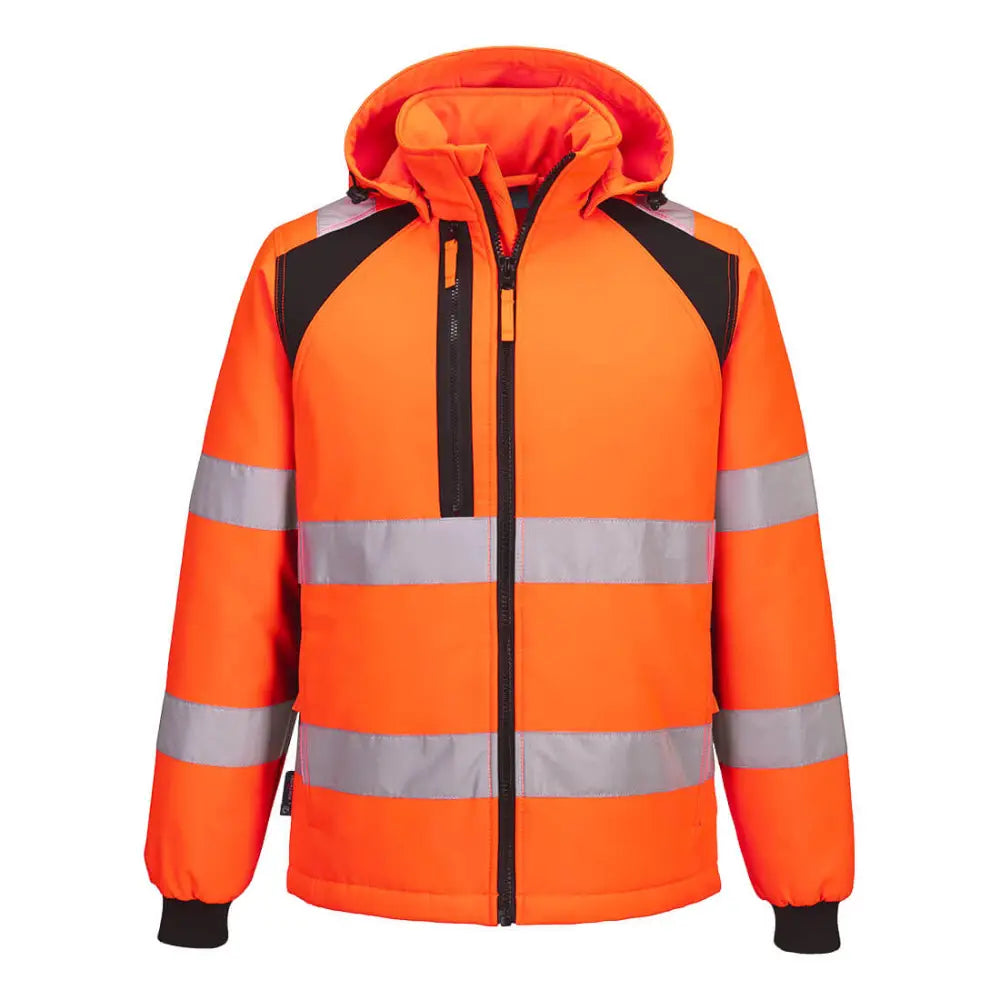 Portwest WX2 Hi-Vis vadderad softshelljacka (2L) CD809 - Orange/Svart (OBR) / S