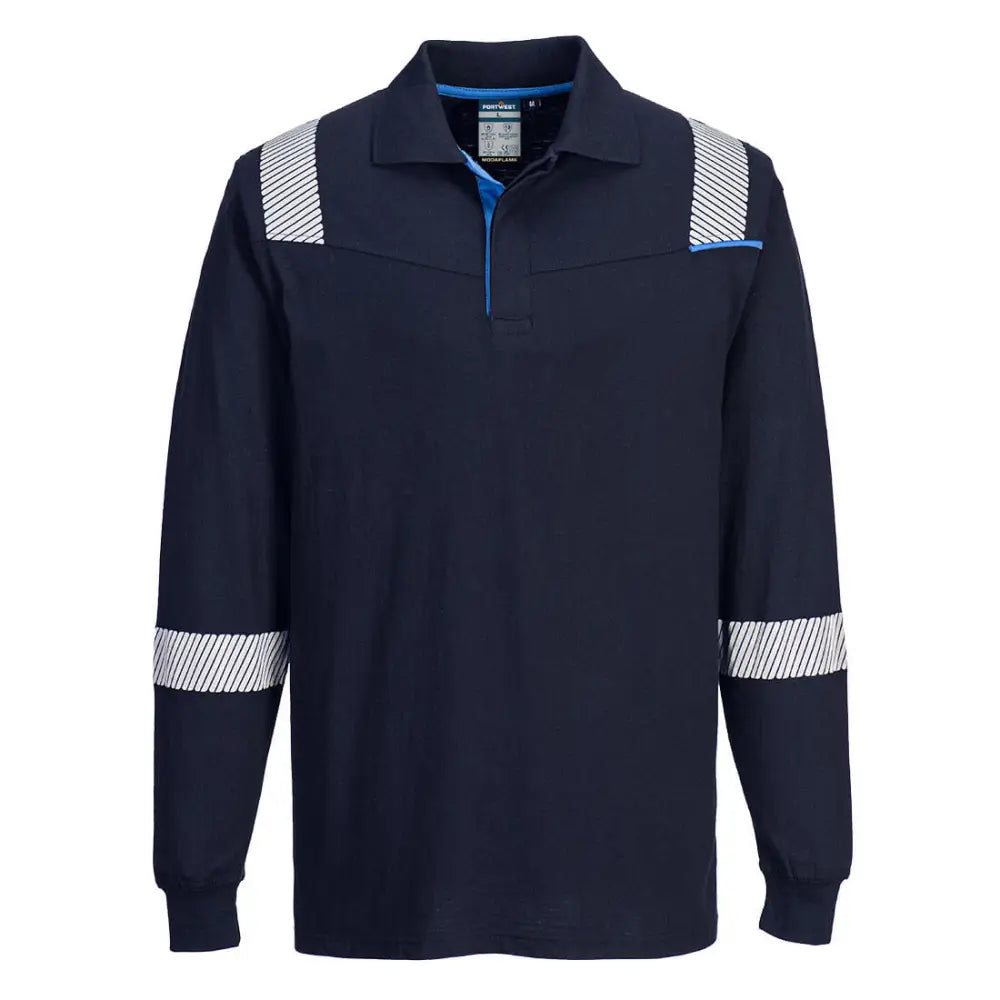 Portwest WX3 FR Modaflame Långärmad Piké FR711 - Marinblå (NVR) / XS