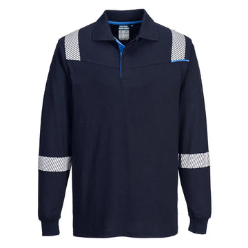 Portwest WX3 FR Modaflame Långärmad Piké FR711 - Marinblå (NVR) / XS