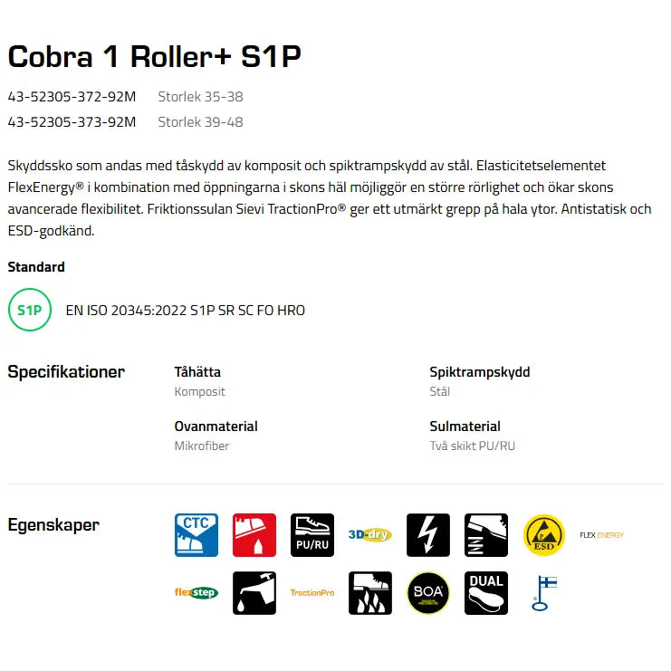 Sievi COBRA 1 ROLLER+ S1P