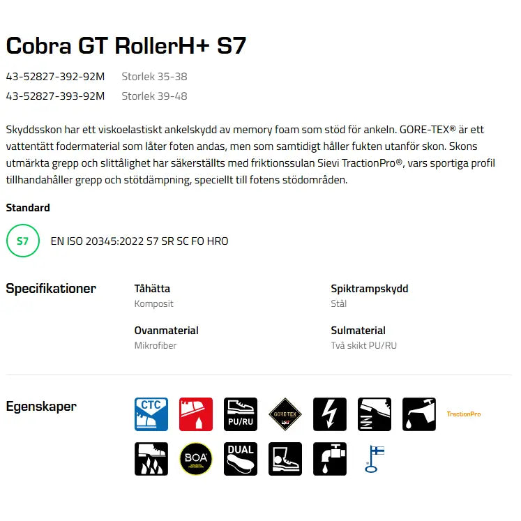 Sievi COBRA GT ROLLERH+ S7 (39-48)
