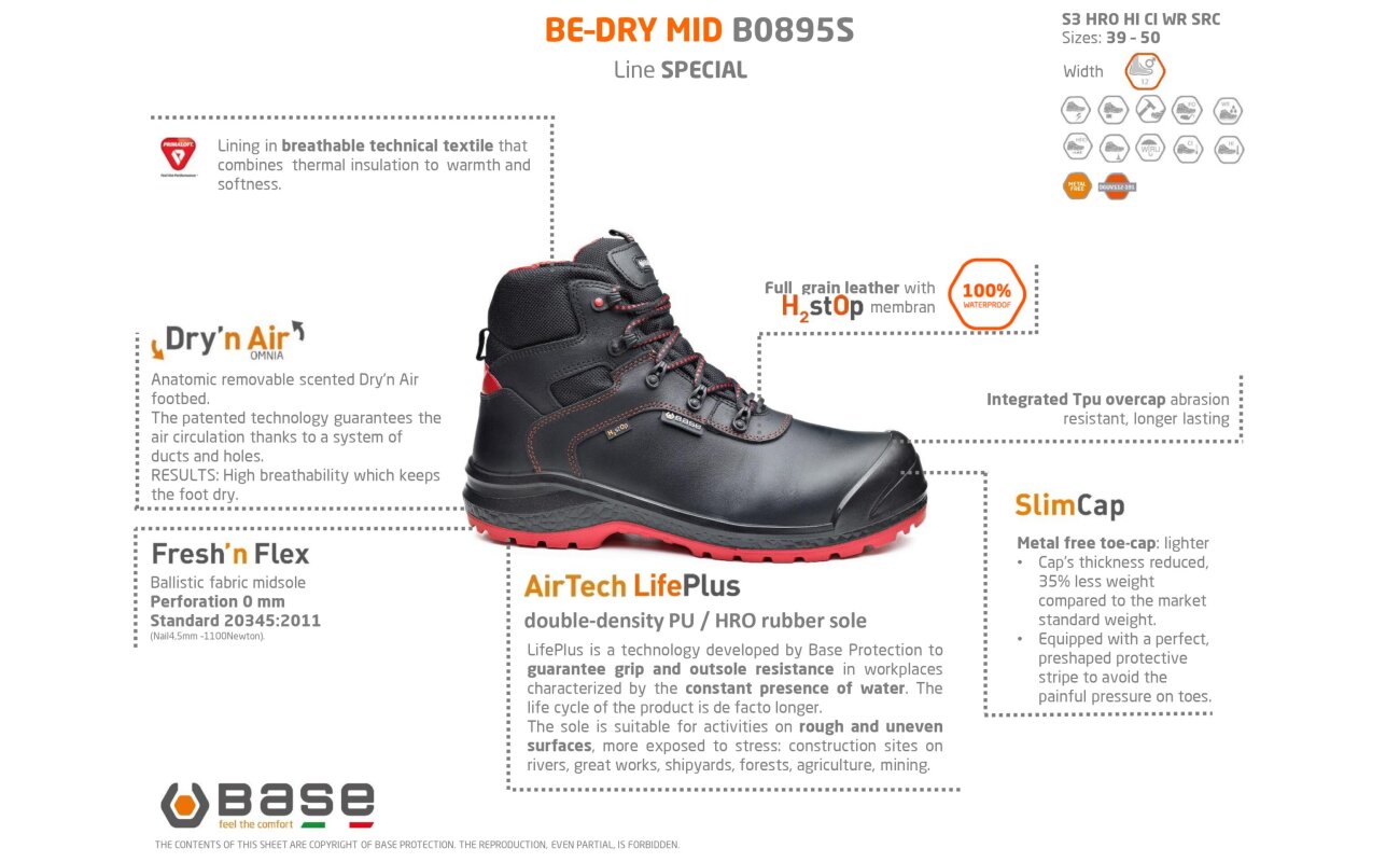 Base Be-Dry Mid/Be-Rock S3 WR CI HI HRO SRC B0895